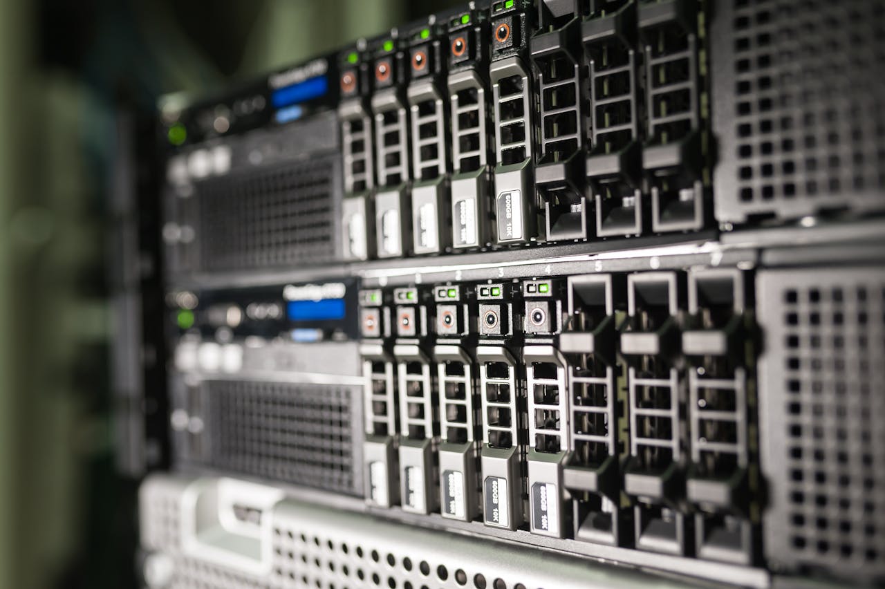 services-02 Close-up of server equipment in a modern data center highlighting technology infrastructure.